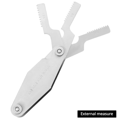 29 Degree Acme Screw Pitch Gauge Set 16 Piece Steel Thread Pitch Measuring Tool with Laser Engraved Scale for External Threads