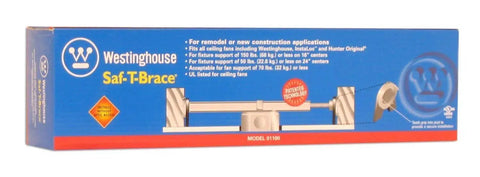 Pack of 4 Saf-T-Braces for Ceiling Fans with 3 Teeth Twist and Lock Silver Finish box