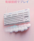 Top Shelf Wired Mechanical Gaming Keyboard With Dedicated Numeric Keypad And Hella Smooth Linear Gx Switches For Quiet Crisp Typing Featuring Customizable Lightsync Rgb Backlighting In A Genuine Japanese Layout Built For Serious Gamers, white design with RGB backlighting and removable USB-C cable.