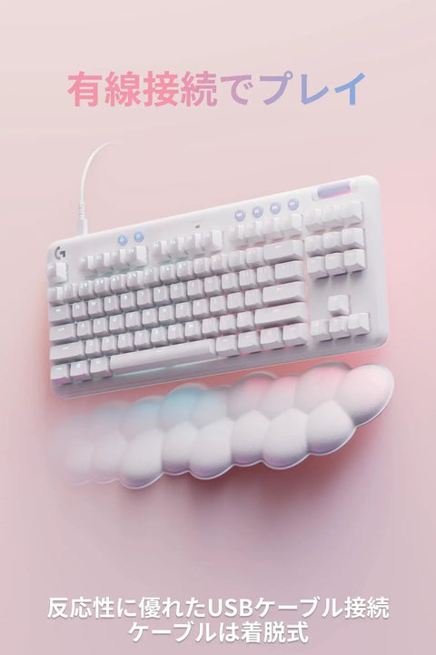 Top Shelf Wired Mechanical Gaming Keyboard With Dedicated Numeric Keypad And Hella Smooth Linear Gx Switches For Quiet Crisp Typing Featuring Customizable Lightsync Rgb Backlighting In A Genuine Japanese Layout Built For Serious Gamers, white design with RGB backlighting and removable USB-C cable.