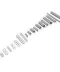 RockSolid Metal Spring Toolkit With 200 Pieces Of Heavy Duty Tension And Compression Springs In 20 Sizes Perfect For Car Repair And Gear Maintenance, metal springs laid out by size