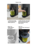 Coffee Cup Splash Guard for Home Brewing Machines No Mess Spill Proof PLA Splatter Shield Keeps Counters Clean During Espresso Extraction and Pour Overs Durable PLA Material Easy Clean Spill Reduction installed on a coffee machine preventing splashes.