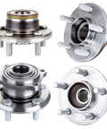 Front And Rear Wheel Bearing Hub Assembly 5 Lug Fits Chrysler 300 2005-2009 Dodge Charger 2006-2009 Dodge Magnum 2005-2008 513224 512301 Replacement For Both Front And Rear Wheels shown in various angles with bolts and bearings.
