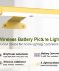 4 Pack Wireless Picture Light With Remote Battery Operated Wall Sconces For Wall Decor Three Color Temperature Dimmer