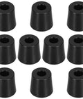 Black Rubber Floor Mount Door Stopper Set With Whisper Quiet Operation And Scratch Resistant Finish in a group of ten pieces