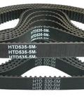 5M Rubber Timing Belt Black 25mm Wide 3mm Thick HTD520-5M Through HTD555-5M Series Replacement Belt for CNC Machines