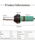 110V 1600W Hot Air Welder Gun For Plastic Repairs And DIY Projects, Adjustable 20 To 600 Degree Celsius, 180 Liters Per Minute