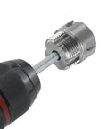 Pro Water Pipe Thread Cutting Tool With Integrated Die For Internal And External Threads Compatible With 20mm 25mm And 30mm Pipes Fast And Reliable For Plumbing Projects Durable All In One, close-up on metal pipe threading head