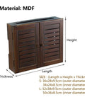 Wall Mounted Cable Organizer Box with perforation-free design in MDF material showing size dimensions.