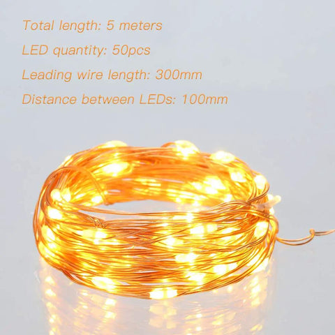 1 Pack Battery Powered Copper Wire Starry Fairy Lights With 50 LEDs And 16ft Of Warm White Glow For Cozy Bedroom Decor