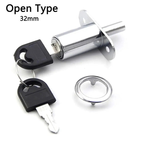 Keyed Cam Cylinder Door Lock for Cabinets and Wardrobes, 23/32mm Tongue Bolt Latch with keys, heavy-duty hardware