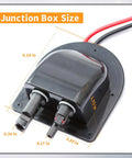 Solar Cable Entry Gland With 10Ft 10AWG Extension Cord For RV Roof Mount MC4 Connectors, black housing with size dimensions