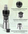 Bike Crank Puller Kit With Wrench And Top Cap for Quick Crank Arm Removal, Bottom Bracket Tool showing material details.