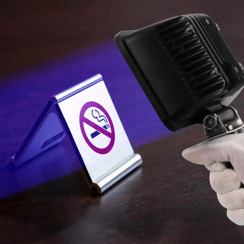Portable UV Glue Curing Lamp 365Nm 300W AC 90 240V With 15 LED Beads shining light on no smoking sign