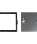 Repa Market 8x8 inch galvanized steel duct access door for crawl spaces; frame with black gasket and hinged two-clasp lock door.