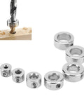 Depth Stop Collar Drill Bit Kit 7 Piece Set 1/8in 3/16in 1/4in 5/16in 3/8in 7/16in 1/2in With 2.5mm Hex Wrench for precise drilling