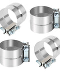 Heavy Duty 3.5 Inch Exhaust Clamp Kit 4 Pack Universal Lap Joint Band Clamp Stainless Steel Sleeve Coupler For Mufflers And Exhaust Pipes Durable DIY Car Repair
