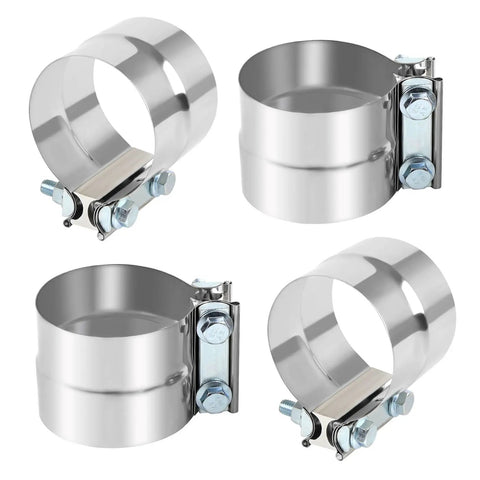 Heavy Duty 3.5 Inch Exhaust Clamp Kit 4 Pack Universal Lap Joint Band Clamp Stainless Steel Sleeve Coupler For Mufflers And Exhaust Pipes Durable DIY Car Repair