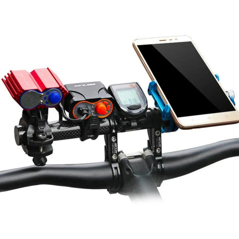 31.8mm Carbon Fiber Handlebar Extender Mount With Long Tube For Lights Bike Computer Phone Bell Mount And Accessories Aluminum Bracket