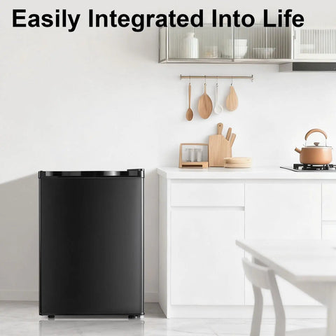 Compact 2.1 Cubic Foot Upright Freezer Featuring Precision Temperature Controls And Sturdy Removable Shelves in modern kitchen.