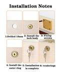 Installation guide for Go-To Silver Cabinet Drawer Lock With 19Mm Hole Fits 17Mm-22Mm Door Panels Zinc Material
