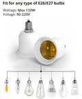 E12 To E26 Light Socket Adapter 2 Pack For Medium Base Lamps, E26 E27 Converter For Chandeliers And Fixtures, side view