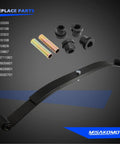 Heavy Duty Front Twin Leaf Springs For Golf Cart Suspension Upgrade With Massive Cargo Capacity And Tough Corrosion Resistant Steel Build For A Super Smooth Ride And Slick Neighborhood Cruising. Replacement parts including bushings and bolts.