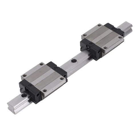 Linear Guide Rail with HGW20CC Carriage Blocks, solid steel construction for CNC automation projects and robotics builds.