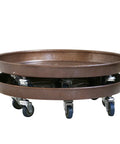 Big Boy Rolling Plant Dolly With Lockable Casters For Smooth Riding Indoors Or Outdoors, Built Like A Tank At Four Hundred Twenty Lb Capacity, Thickened Steel Pan With No Cutouts, Fits Twelve To Fifteen Inch Pots, Pack Of Two shown from side angle with casters visible.
