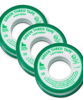 Kickass High Density PTFE Thread Seal Tape For Oxygen Lines And Plumbing Pipes Half Inch By 260 Inch Leak Proof Industrial Grade Sealant Roll 3 Pack in green packaging