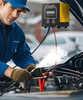 Smoke Machine Automotive Diagnostic Tool With Built In Air Pump 12V DC EVAP Leak Tester in use by mechanic on engine