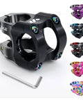 Zero Degree Go-To Short Mountain Bike Stem 31.8 Clamp 35mm Or 50mm Length Aluminum 6061 T6 Alloy in multiple colors.