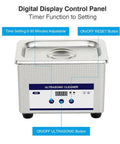 Digital control panel of Sweet Clean Mini Ultrasonic Cleaner For Effortless Jewelry Glasses Braces And Watch Polish.