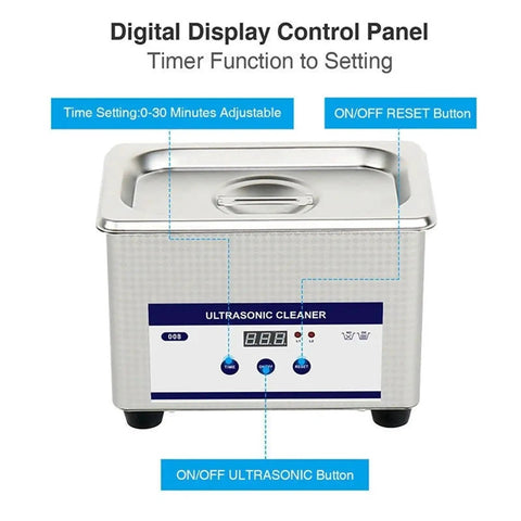 Digital control panel of Sweet Clean Mini Ultrasonic Cleaner For Effortless Jewelry Glasses Braces And Watch Polish.