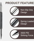 Dual Head Nail Setter With Spring Loaded One Thirty Second Inch And One Sixteenth Inch Sizes Hammerless Nail Punch Tool features