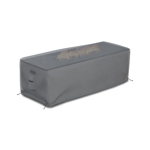 Rectangular Fire Pit Cover 48 Inch Long 25 Inch Wide 18 Inch High Heavy Duty Tough As Nails Waterproof 12 Oz PVC Coated Polyester All Weather