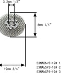 Ceramic TIG Screen Nozzle Set for SR WP TIG Torches Pack of 3, 3.2mm size detailed view showing dimensions.