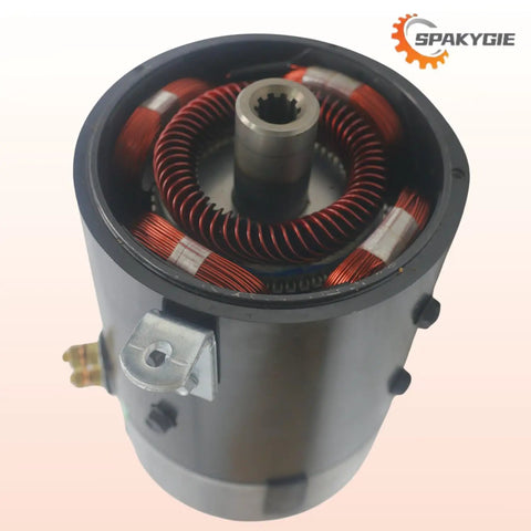 48V 3.7KW Golf Cart Starter Motor Fits Club Car Carryall IQ And I2 Excel XP-2067-S ZQS48-3.7-T-GN with visible copper coils