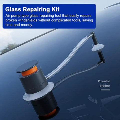Windshield Crack Repair Kit With Nozzle, Glass Repair Fluid, Air Pump, Quick Fix For Windshield Cracks, Easy DIY Repair Tool