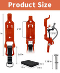 Overlanding Shovel Rack Mount Kit dimensions including clamps, rubber pads, screws; heavy-duty rubber clamp grip tool holder