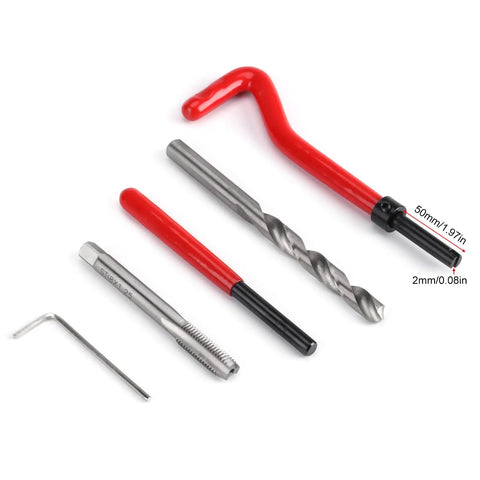 Complete 30 Piece Thread Repair Kit With Stainless Steel Inserts And Pro Grade Installation Tools For Auto And Engine Restoration, Fix Damaged Threads In Steel Cast Iron And Aluminum, Includes Tap Drill Bit Wrench And More. tap drill bit and thread tap