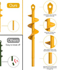 Comparison of heavy-duty steel auger drill bit and a weaker version, showcasing drill head design, spiral parts, and solid shaft.
