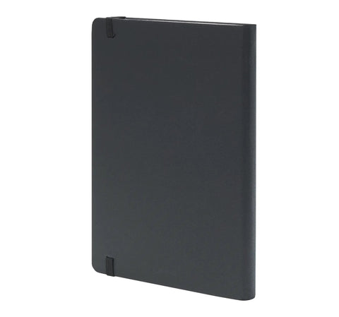 Logistics Nerds Journal For Supply Chain Ops Hardcover With 240 Lined Pages Elastic Closure Ribbon Bookmark Expanding Inner Pocket And Pen Holder Black, closed view