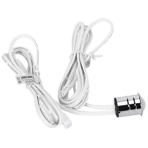 Proximity Sensor Switch For LED Cabinet And Wardrobe Lighting, Infrared Motion Induction, silver sensor with white cables, 5V 12V 24V