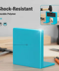 Shock-resistant door jamb hinge jig with durable polymer, showcased on a workbench. Hammer demonstration in inset.
