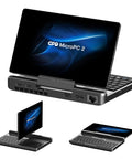 Badass 7 Inch FHD Touchscreen Mini Laptop PC Featuring Intel Core I3 N300 Eight Core Processor With 16GB RAM And 512GB SSD Drive Plus Fast WiFi 6 Hotspot For Daily Grind in compact design with black finish.