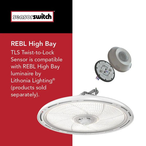 Twist To Lock Motion Sensor With Photocell And PIR Detection For Lithonia Lighting Compact Pro Luminaires showing components