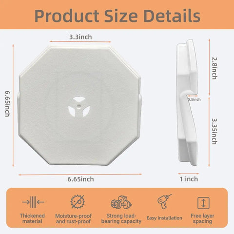 Octagon Vinyl Siding Mounting Blocks Kit For 1/2 Inch Lap Siding And 4-10 Inch Height Great For Outdoor Lights Cameras And Doorbells White 2 Pack Durable Paintable Plastic, 6.65 x 6.95 in