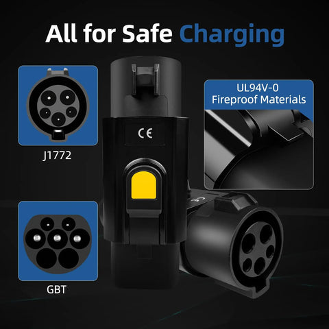 Top Shelf J1772 To GBT EV Adapter Slays The Compatibility Grind And Keeps Your Dope Electric Ride Locked In For Smooth 32A AC Type 1 Female To GBT Male Connector Quick Plug Up No Stress Straight Heat Tech, showcasing J1772 and GBT plugs.