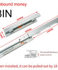 Floor Mount Soft Close Drawer Slides With Full Extension Undermount Runners, 8IN, 200mm Pair For Cabinet Drawers